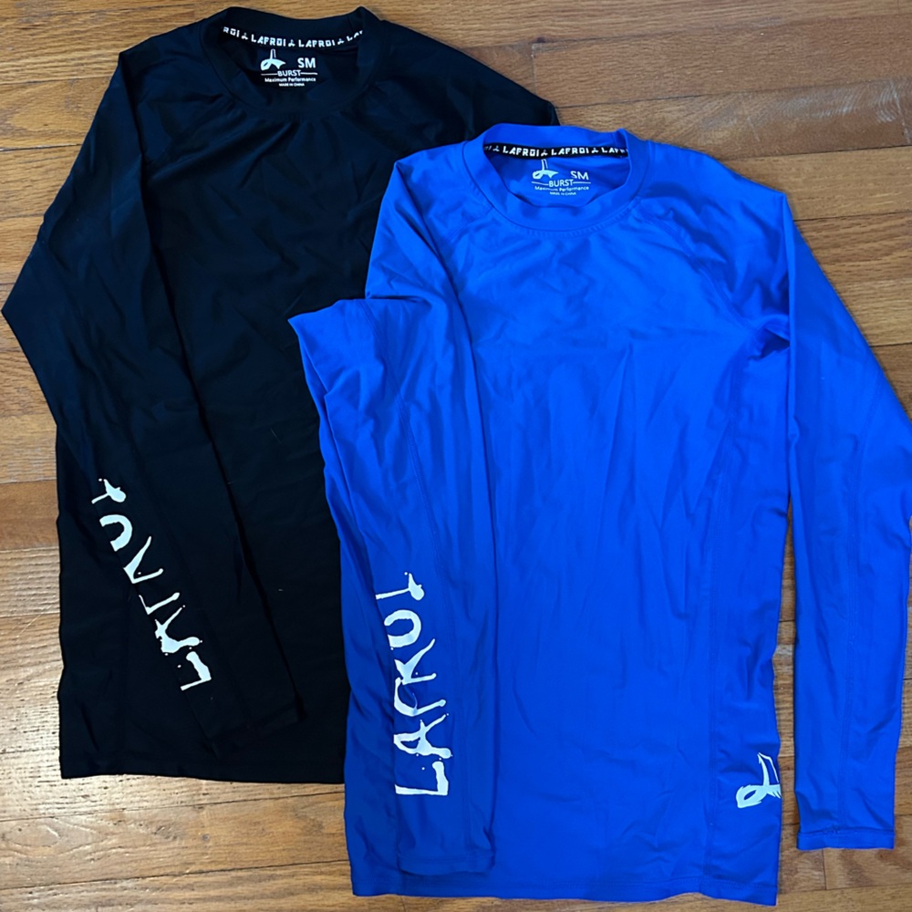 Lafroi Rashguards Long Sleeve Compression Top Lot of Two Men’s Small Swim Shirts